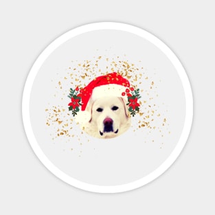 Christmas White Dog Magnet